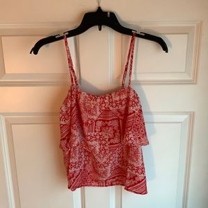 Red and white Flounced camisole